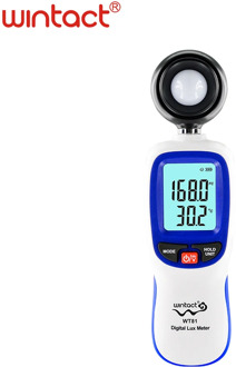 Digital Light Meter, Multifunctional Handheld Illuminance Meter Temperature Measurer with Range up to 200,000 Lux Luxmeter