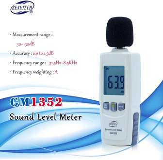 Digital sound level meter noise tester dB decibel meter in decibels Noise Audio detector auto Microphone GM1352 30-130dB