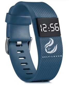 Digital Unisex Horloge Led Sport Siliconen Band Horloges Mannen Vrouwen Universele Elektronische Pols Klok Reloj Deportivo blauw