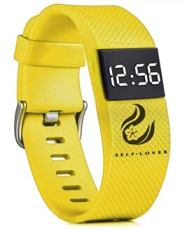 Digital Unisex Horloge Led Sport Siliconen Band Horloges Mannen Vrouwen Universele Elektronische Pols Klok Reloj Deportivo geel