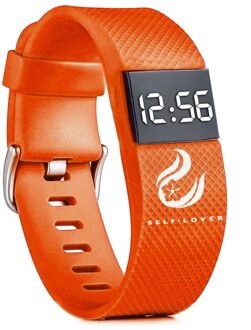 Digital Unisex Horloge Led Sport Siliconen Band Horloges Mannen Vrouwen Universele Elektronische Pols Klok Reloj Deportivo oranje