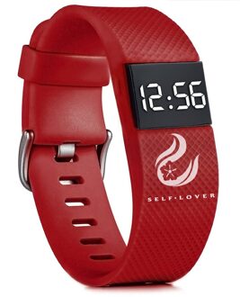 Digital Unisex Horloge Led Sport Siliconen Band Horloges Mannen Vrouwen Universele Elektronische Pols Klok Reloj Deportivo rood