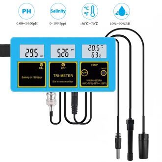 Digitale 4 In 1 Ph Zoutgehalte Temp Rh Meter Monitor Aquarium Zeewater Water Quality Tester Zout Inhoud Meet Ph Zoutgehalte tester US 110V