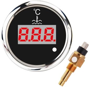Digitale 52Mm Water Temp Gauge 40-120 ℃ Met Water Temperatuur Sensor Sender M16 * 1.5 Water Temp meter Indicator Voor Auto Boot BS-2-sensor