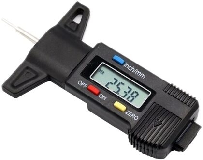 Digitale Auto Tyre Tread Dieptemeter Schuifmaat Lcd Display Suv Truck Van Motorfiets Band Check Tester 0-25.4Mm measurer Tool