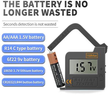 Digitale Batterij Tester Volt Checker Universele Testen Voor 1.5V/3V/3.7V/9V/knop Batterij Geven Volt Tester