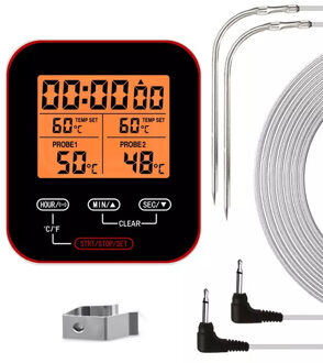 Digitale Bbq Gebraden Vlees Thermometer Voor Keuken Oven Voedsel Koken Met 22Cm Lange Temperatuur Sonde Voor Melk Suiker vloeibare KN6009