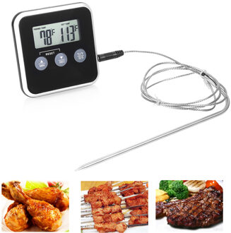 Digitale BBQ Vlees Thermometer Elektronische Voedsel Thermometer Keuken Koken Vlees Barbecue Probe Thermometer Met Timer