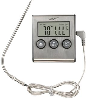 Digitale Bbq Vlees Thermometer Grill Oven Thermomet Met Timer Rvs Probe Koken Keuken Thermometer