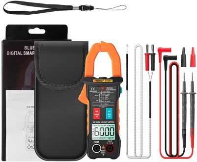 Digitale Bluetooth Multimeter Stroomtang 6000 Counts True Rms Dc/Ac Voltage Tester Ac Stroom Hz Capaciteit Ohm Tester oranje