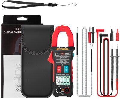 Digitale Bluetooth Multimeter Stroomtang 6000 Counts True Rms Dc/Ac Voltage Tester Ac Stroom Hz Capaciteit Ohm Tester rood