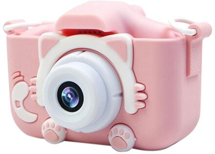 Digitale Camera Ips Sn 720P Kinderen Kids Camera Met Cartoon Case Kids Camera Verjaardag Kerst Cadeau Voor Kinderen (roze)
