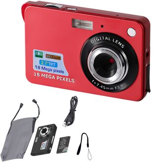 Digitale Camera Mini Cam Full Hd 1080P 2.7 "Tft 18MP 8x Zoom Digitale Camcorder Usb 2.0 Anti-schudden Voor Fotografie Video Foto Rood