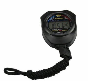 Digitale Chronograaf Stopwatch Lcd Display Timer Teller Stop Horloge Waterdicht Sport Batterij Aangedreven