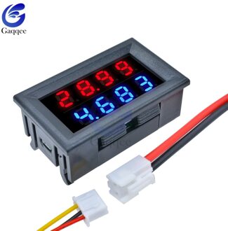 Digitale Dc Voltmeter Amperemeter 4 Bit 5 Draden Dc 200V 10A Voltage Current Amp Panel Meter Voeding Rood blauw Led Dual Display