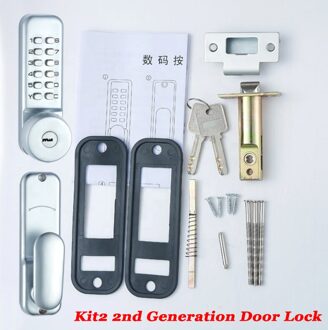 Digitale Deurslot Thuis Mechanische Lock Code Toetsenbord Key Waterdichte Buitenkant Gate Lock Houten Ijzeren Deurslot Deadbolt Klink Kit2