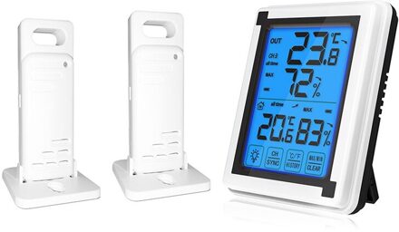 Digitale Draadloze Hygrometer Indoor Outdoor Thermometer Temperatuur En Vochtigheid Gauge Monitor Met Backlight Lcd Meter