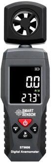 Digitale Draagbare Lcd Anemometer Thermometer Windsnelheid Meten Meter Luchtsnelheid Gauge 4 Bereik Hoge Lage Alarm ST9606