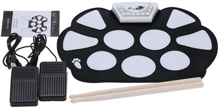 Digitale Elektronische Drum Kit Compact Size Usb Silicon Drum Set 7 Drum Pads Met Drumsticks Voet Pedalen Drum Accessoires Drum 07