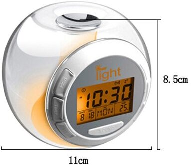 Digitale Elektronische Wekker met 6 Natuurlijke Geluiden 7 Kleur Veranderende LED Licht Transparante Multifunctionele Kalender Klok