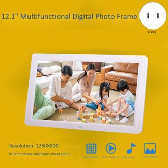 Digitale Fotolijst 12 Inch Hd 1280X800 Music Video Player Klok wit / EU plug