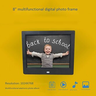 Digitale Fotolijst 8 Inch Scherm Led Hd 1024X768 Mult-Media Speler MP3 MP4 Met Wekker Elektronische Album EU plug
