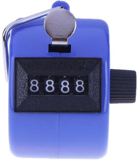 Digitale Hand Tally Counter 4 Cijferig Nummer Handmatige Telling Golf Clicker Mini Handleiding Training Tellen Max. 9999 Teller blauw