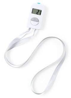 Digitale handteller - 2x - wit - ABS - 6 cm - met koord - personenteller