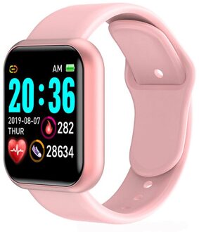 Digitale Horloge Mannen Vrouwen Kids Smartwatch Bloeddruk Hartslag Bluetooth Fitness Armband Sport Smart Horloge Voor Android Ios Roze