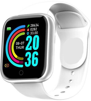 Digitale Horloge Mannen Vrouwen Kids Smartwatch Bloeddruk Hartslag Bluetooth Fitness Armband Sport Smart Horloge Voor Android Ios zilver wit