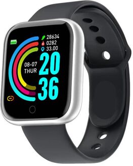 Digitale Horloge Mannen Vrouwen Kids Smartwatch Bloeddruk Hartslag Bluetooth Fitness Armband Sport Smart Horloge Voor Android Ios zilver zwart