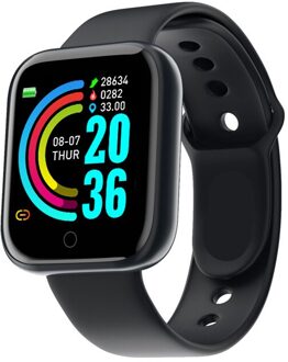 Digitale Horloge Mannen Vrouwen Kids Smartwatch Bloeddruk Hartslag Bluetooth Fitness Armband Sport Smart Horloge Voor Android Ios zwart