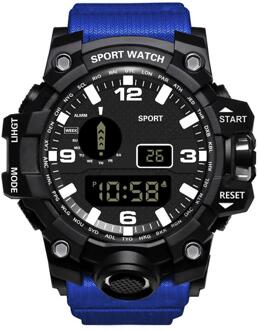 Digitale Horloge Voor Mannen Waterdicht Grote Wijzerplaat 24 Uur Sport Horloge Elektronische Led Horloge Mannelijke Klok Montre Homme Blauw