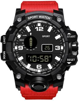 Digitale Horloge Voor Mannen Waterdicht Grote Wijzerplaat 24 Uur Sport Horloge Elektronische Led Horloge Mannelijke Klok Montre Homme Rood
