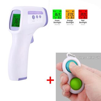 Digitale Infrarood Thermometer Voorhoofd Oor Non-contact Draagbare Termometro Lcd Body Koorts Baby/Adult Temperatuur Meten wit po