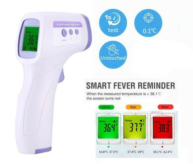 Digitale Infrarood Thermometer Voorhoofd Oor Non-contact Medische Termometro Lcd Body Koorts Baby Volwassen Temperatuur wit