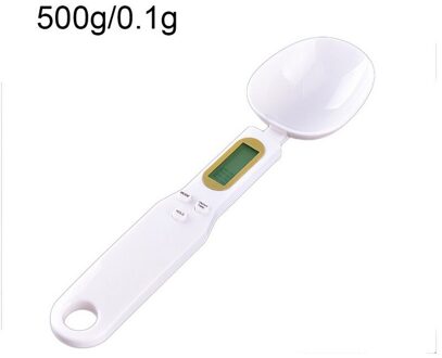 Digitale Keuken Maatlepels 500G/0.1G Elektronische Lepel Gewicht Volume Voedsel Lcd Display Voedsel Schaal 500g 0.1g wit