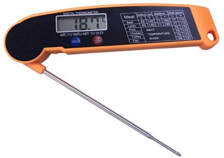 Digitale Keuken Voedsel Thermometer Voor Vlees Water Melk Koken Eten Probe Bbq Elektronische Oven Thermometer Keuken Gereedschap Oranje