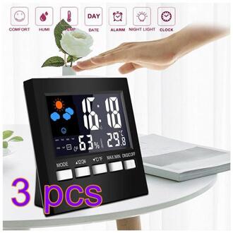 Digitale Klok Led Digitale Projectie Klok Kleur Display Humiture Kalender Voice-Gecontroleerde Despertador Reloj Pared Decorativo 3stk