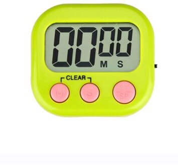 Digitale Kookwekker Grote Cijfers Luid Alarm Grote Lcd Display Magnetische Achterzijde Stand Voor Koken Bakken Sport Games 4 Kleuren groen