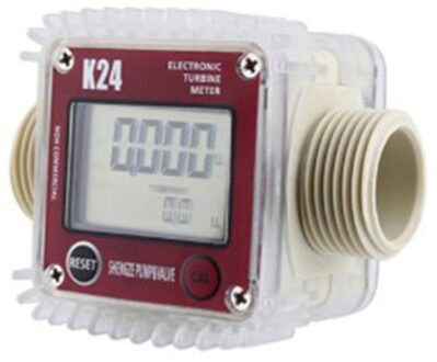 Digitale Lcd K24 Flow Meter Turbine Fuel Flow Tester Voor Chemicaliën Water Zee Vloeistofstroom Meter Meetinstrumenten