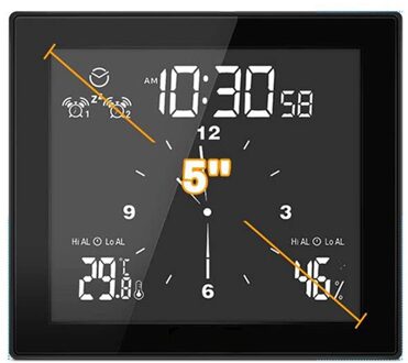 Digitale Lcd-scherm Klok, Countdown Klok Voor Badkamer/Keuken, waterdichte Wandklok Met Temperatuur En Vochtigheid Display,B
