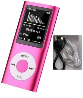 Digitale Lcd-scherm Voice Opname FM Radio E-Book Recorder Speler met Opladen Kabel + Oordopjes MP3 Muziekspeler Roze