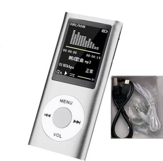 Digitale Lcd-scherm Voice Opname FM Radio E-Book Recorder Speler met Opladen Kabel + Oordopjes MP3 Muziekspeler wit