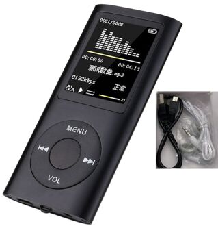 Digitale Lcd-scherm Voice Opname FM Radio E-Book Recorder Speler met Opladen Kabel + Oordopjes MP3 Muziekspeler zwart