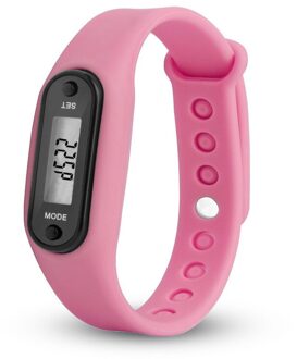 Digitale Lcd Stappenteller Run Stap Calorie Counter Walking Sport Smart Horloge Armband Display Fitness Gauge Stap roze