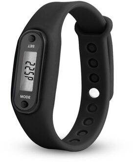 Digitale Lcd Stappenteller Run Stap Calorie Counter Walking Sport Smart Horloge Armband Display Fitness Gauge Stap zwart