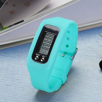 Digitale Lcd Stappenteller Run Stap Loopafstand Calorie Counter Sport Horloge Armband TOO789 lucht blauw