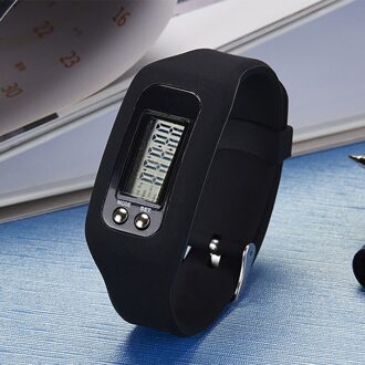 Digitale Lcd Stappenteller Run Stap Loopafstand Calorie Counter Sport Horloge Armband TOO789 zwart