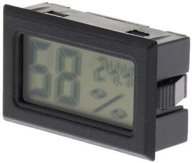 Digitale Lcd Thermometer Hygrometer Voor Reptile Vivarium Snake Lizard zwart